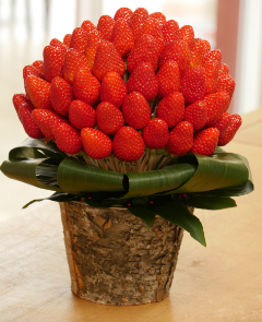 Bouquet de fraises au chocolat